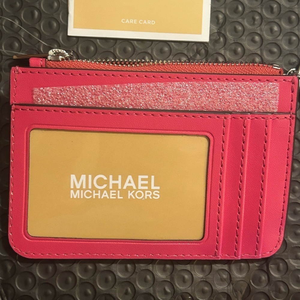 Michael Kors Pink Card Holder with Keychain - Picture 2 of 6